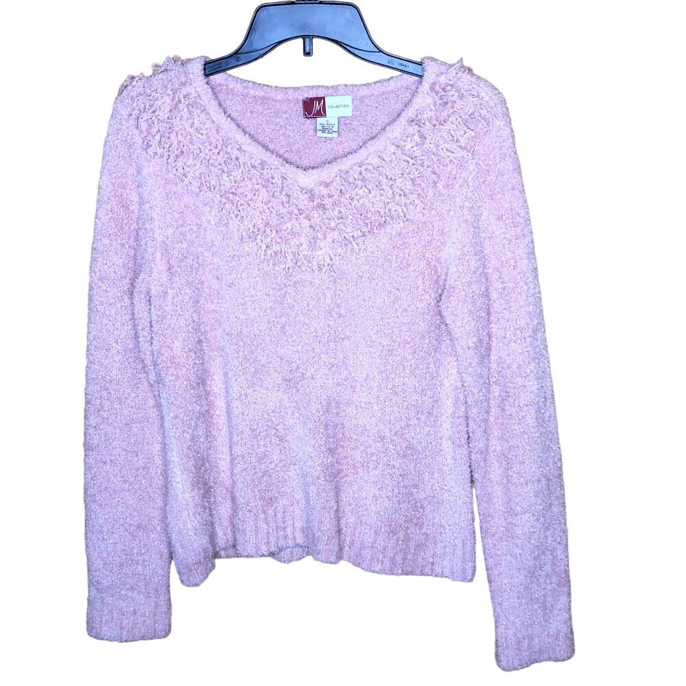 JM Collection Pink V-Neck Sweater S